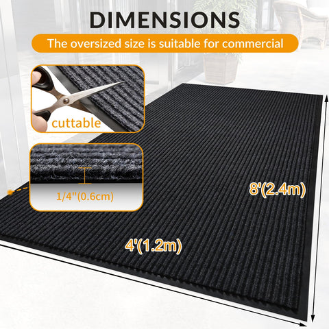 LVETOLS rubber-backed doormat displaying anti-slip backing for safety