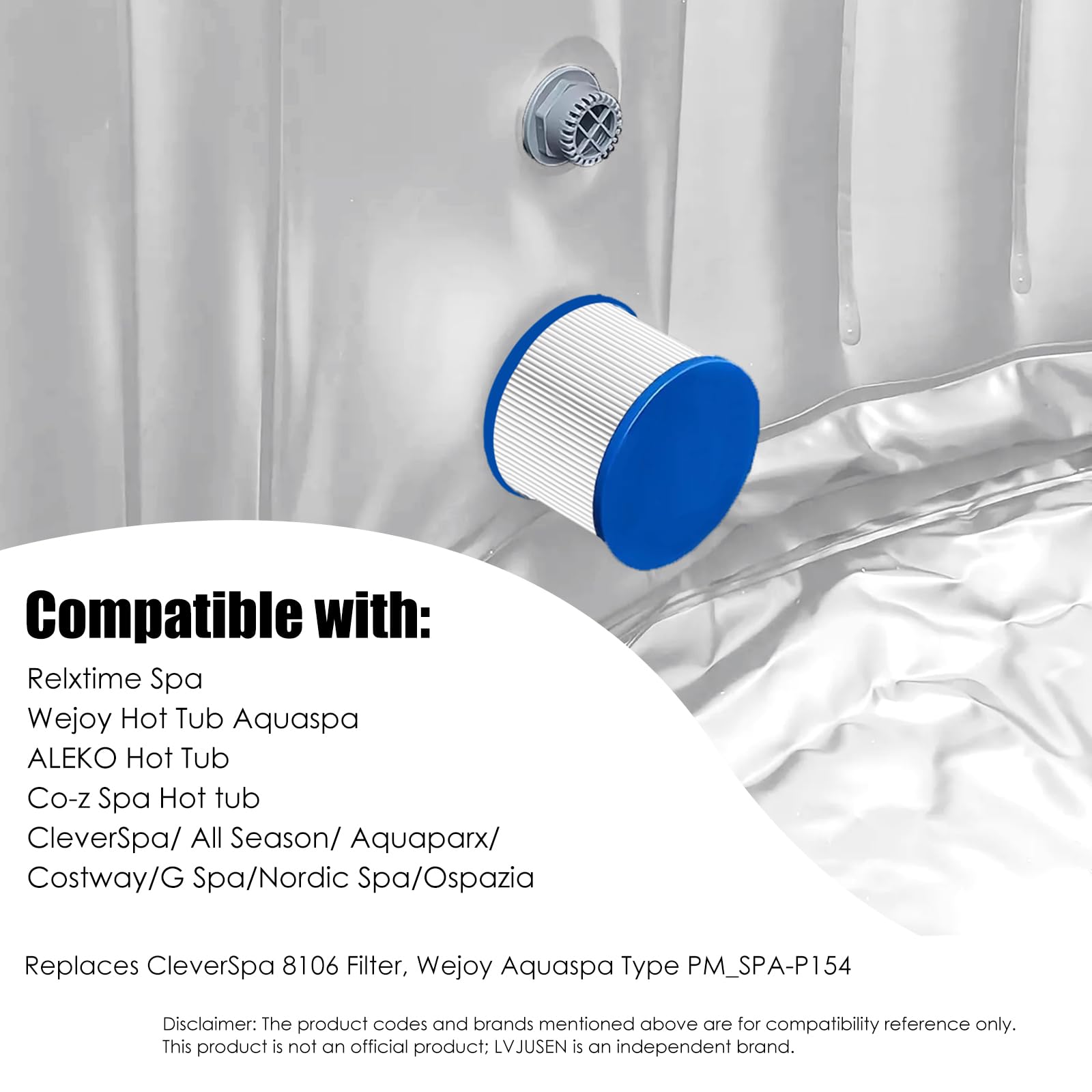 LVJUSEN trilobal-fabric filtration image demonstrates enhanced dirt capture for clearer spa water