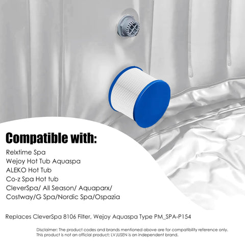 LVJUSEN trilobal-fabric filtration image demonstrates enhanced dirt capture for clearer spa water