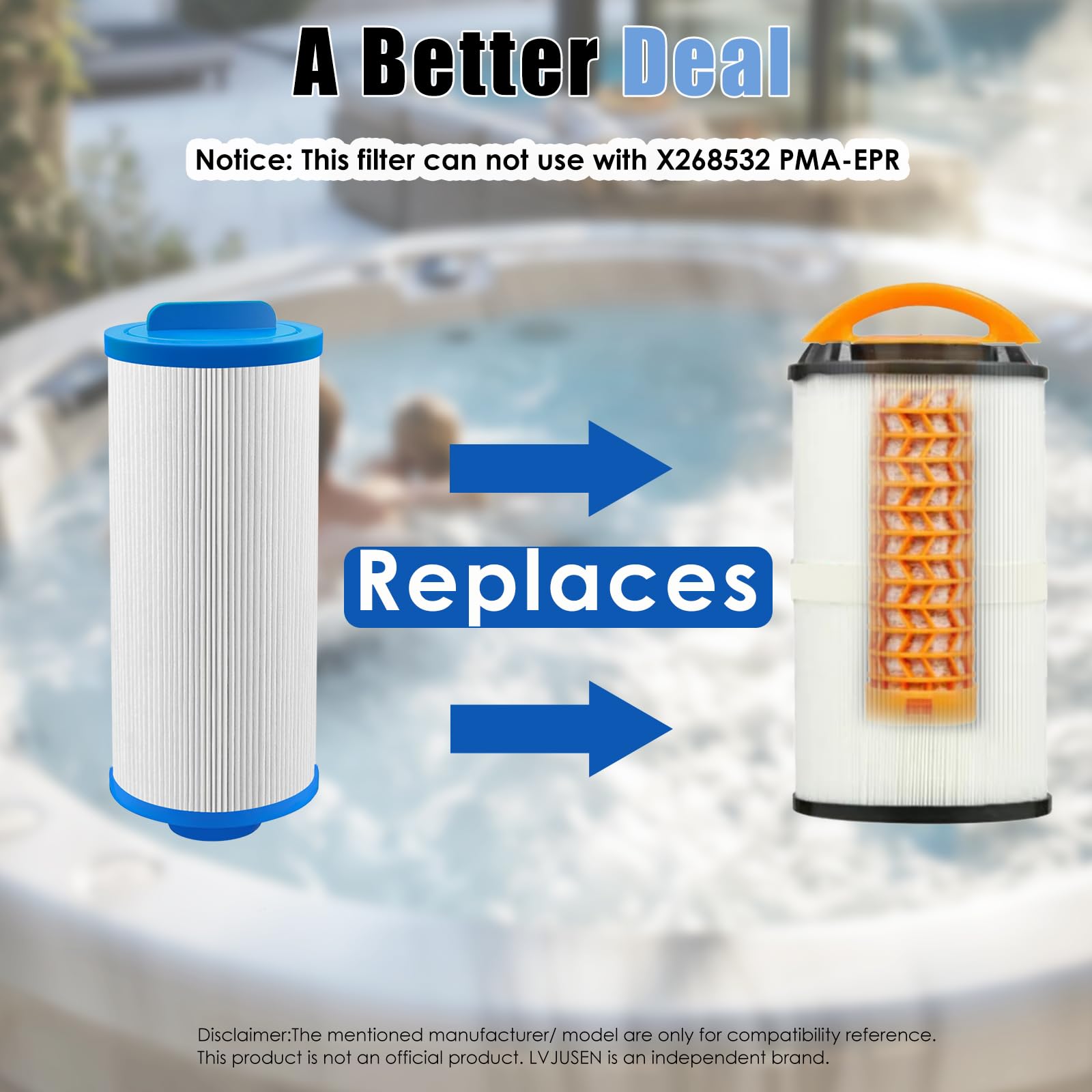 LVJUSEN Master spa filter 268548 compatibility ensures easy installation.
