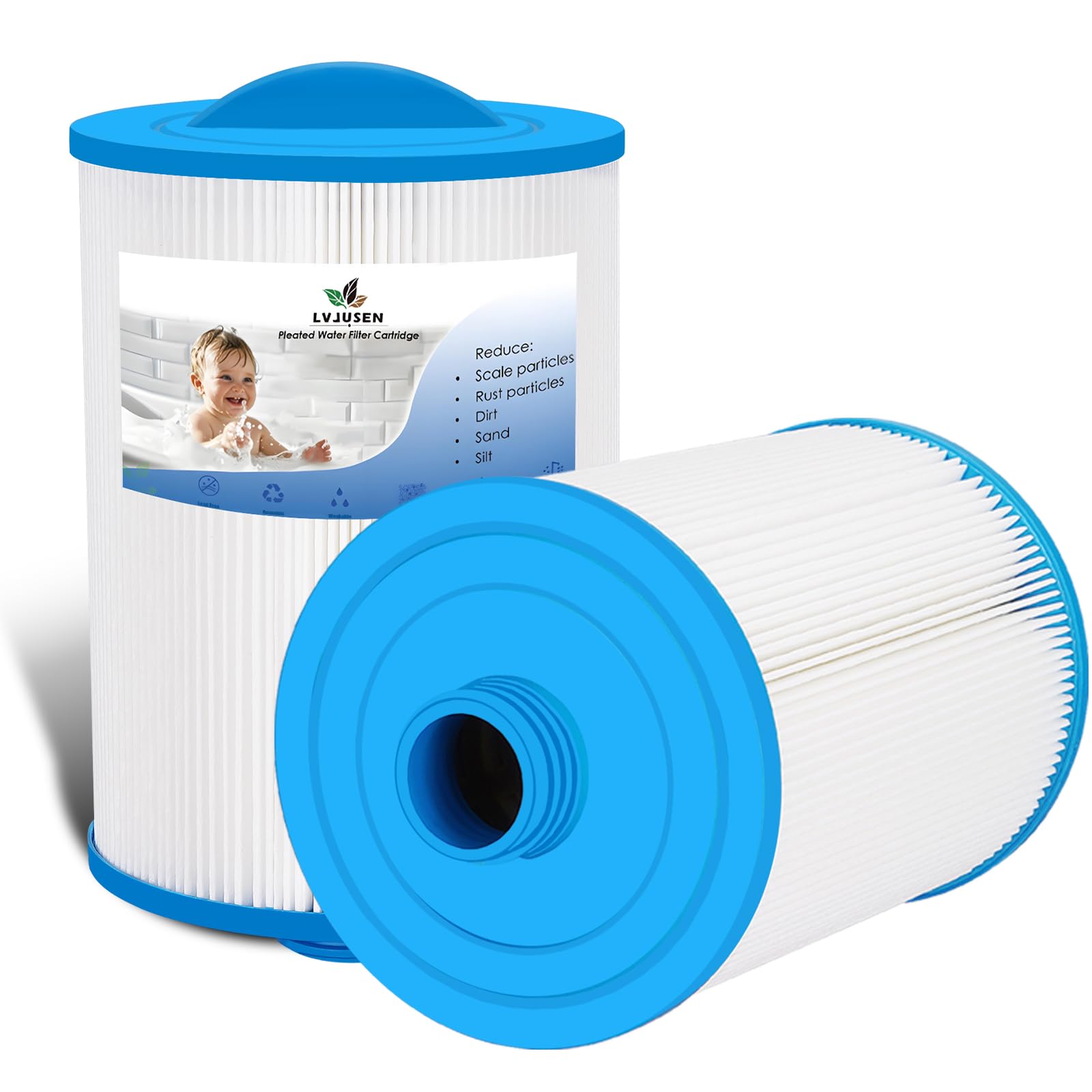 LVJUSEN PWW50P3 spa filter exterior improves fit and filtration for compatible spas