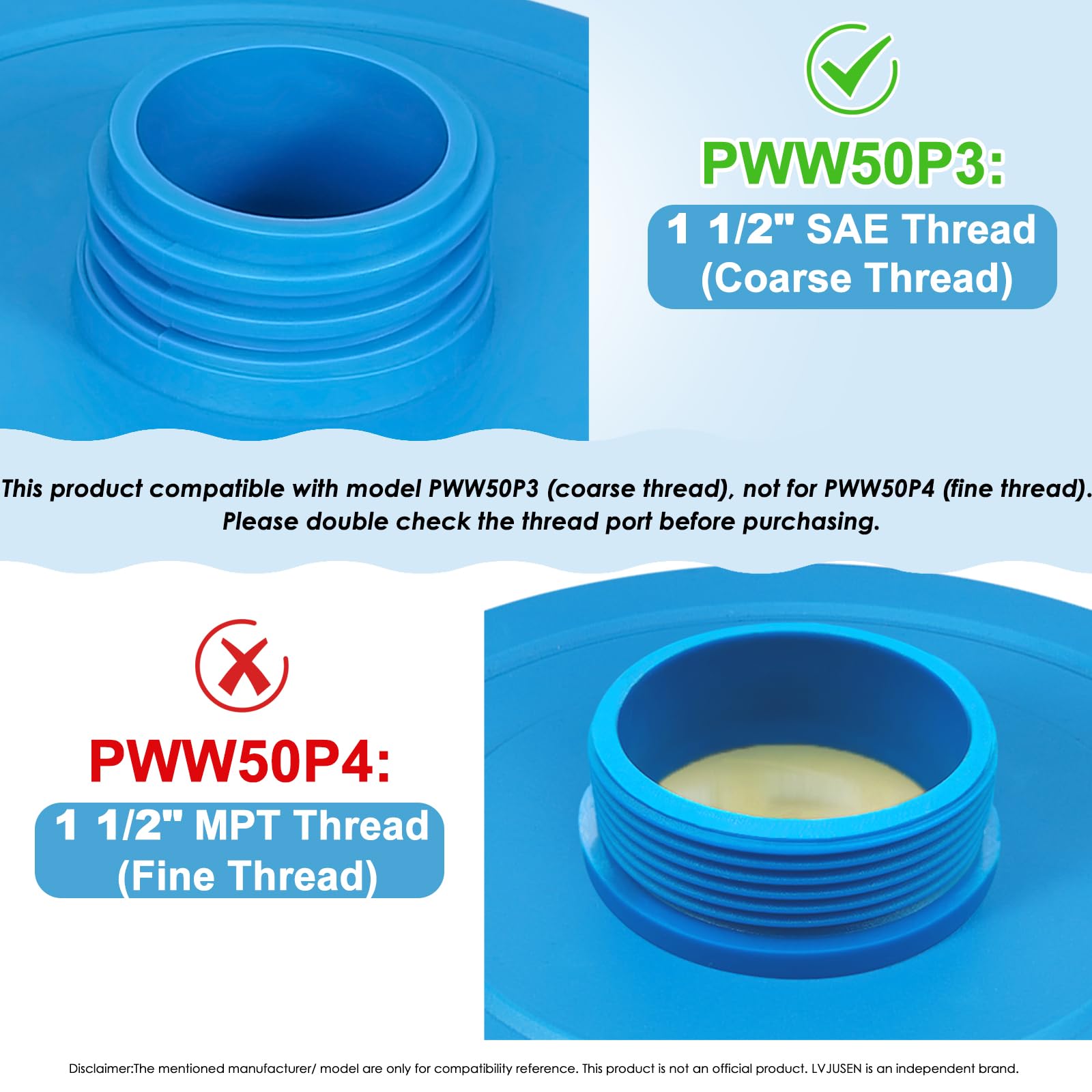 LVJUSEN PWW50P3 spa filter trilobal fabric interior enhances debris capture and water clarity