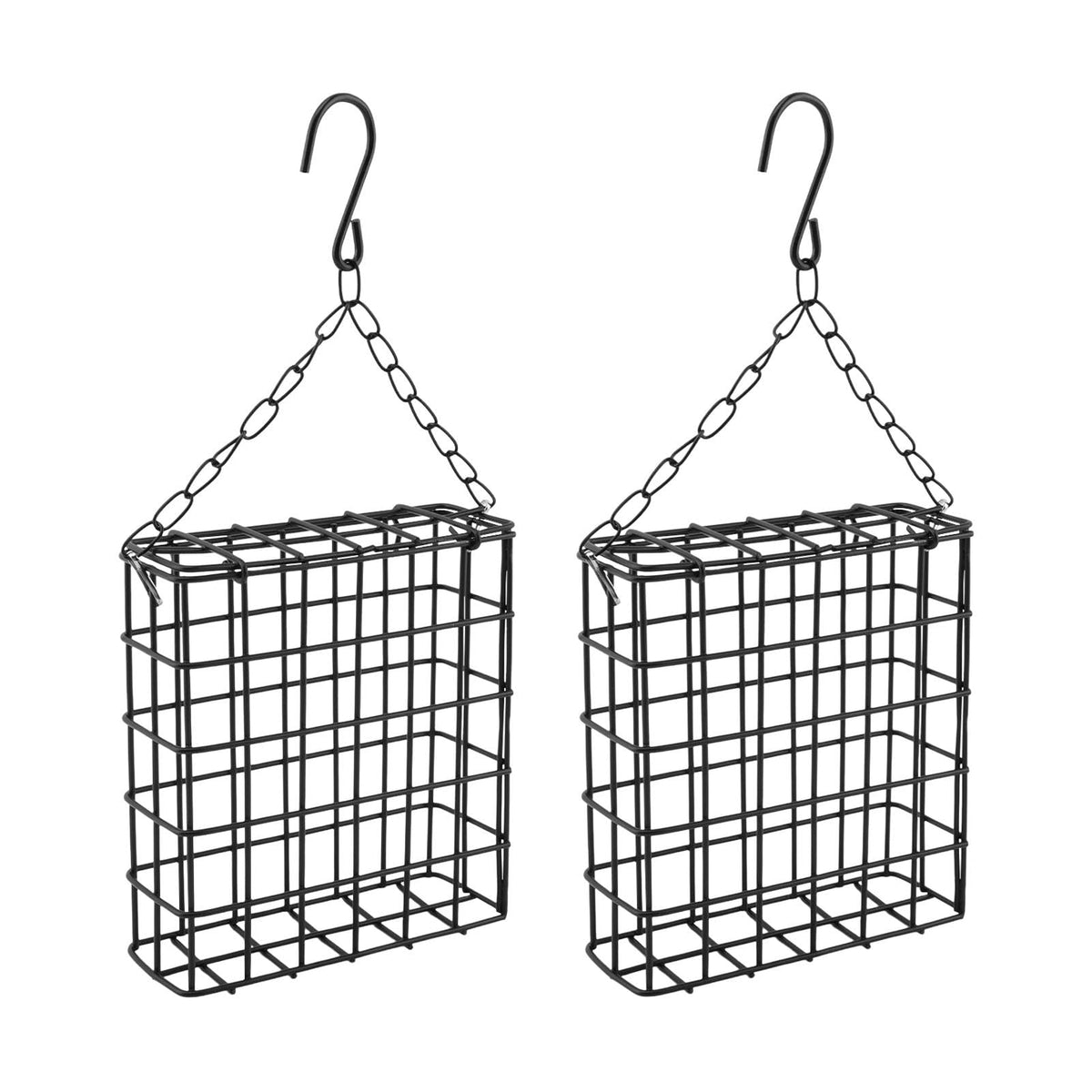 LVOERTUIG two-pack outdoor suet cage feeders attract woodpeckers to your garden.