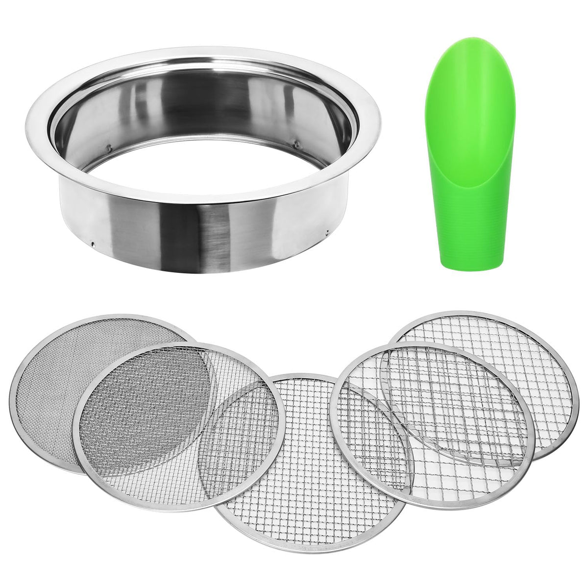 LWADALN soil sieve set frame showing secure fit and durable construction