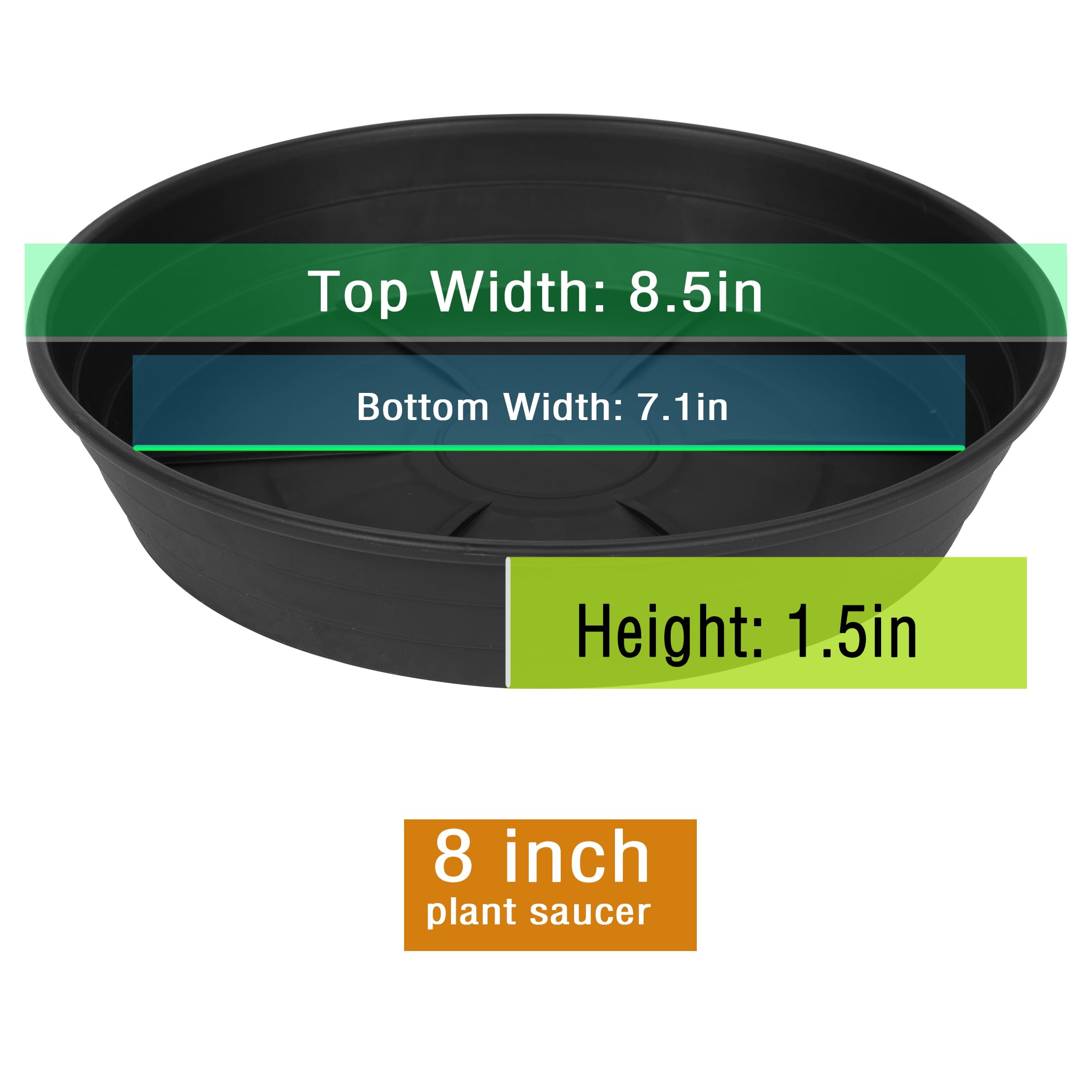 lwalrs four-pack round plant saucers stacked for neat indoor garden setups