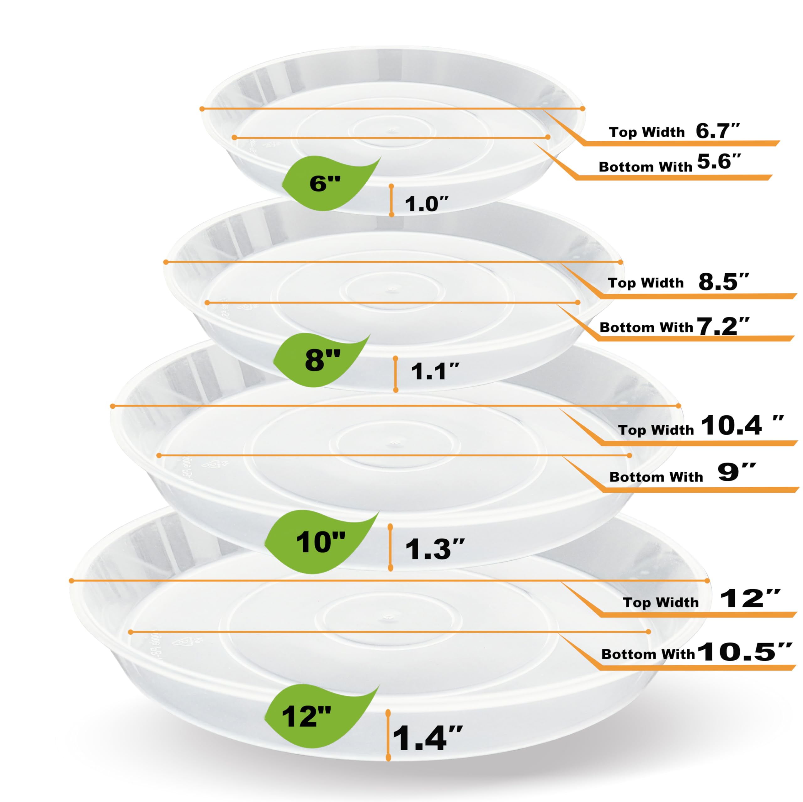 LWALRS plant saucer 8-inch suitable for medium pots and drips
