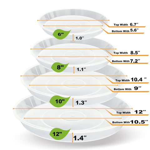 LWALRS plant saucer 8-inch suitable for medium pots and drips