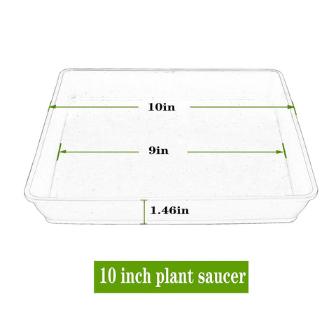 LWALRS square plant saucer side view demonstrates sturdy outdoor-ready plastic