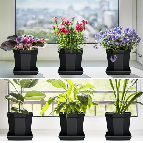 LWALRS square plant saucer stackable design saves storage space