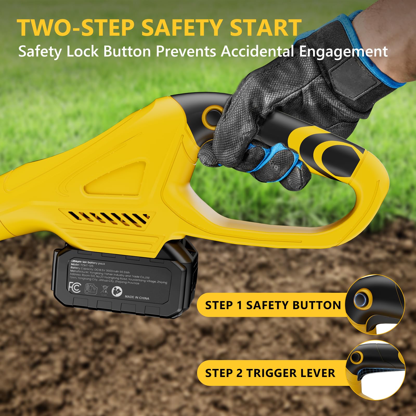 LWbrazl tiller width of nine inches covers more ground quickly.