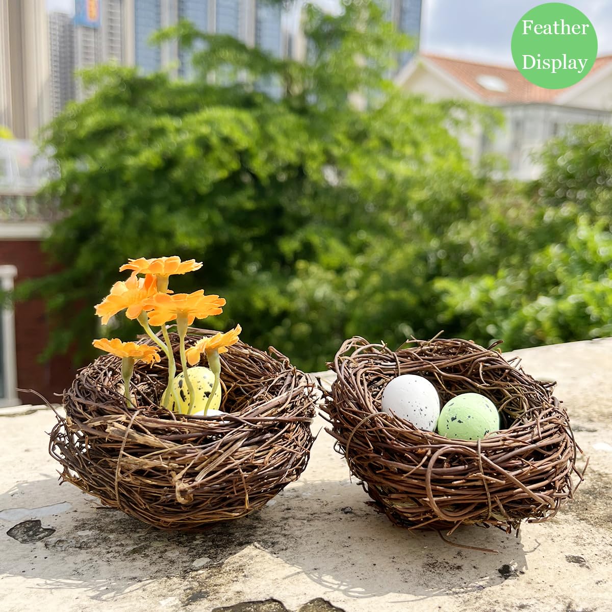 LWINGFLYER rattan bird nest 12cm creates charming accents for weddings or parties.