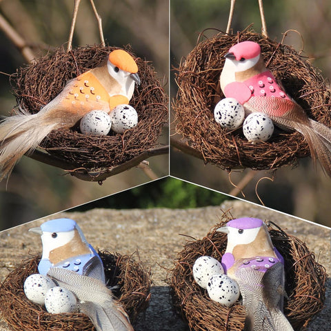 LWINGFLYER rattan bird nest 20cm makes statement garden focal point and nesting backdrop.