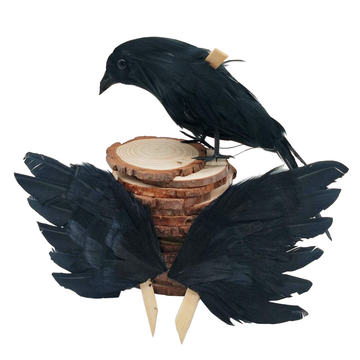 LWINGFLYER foam-bodied crow designed for durable Halloween props