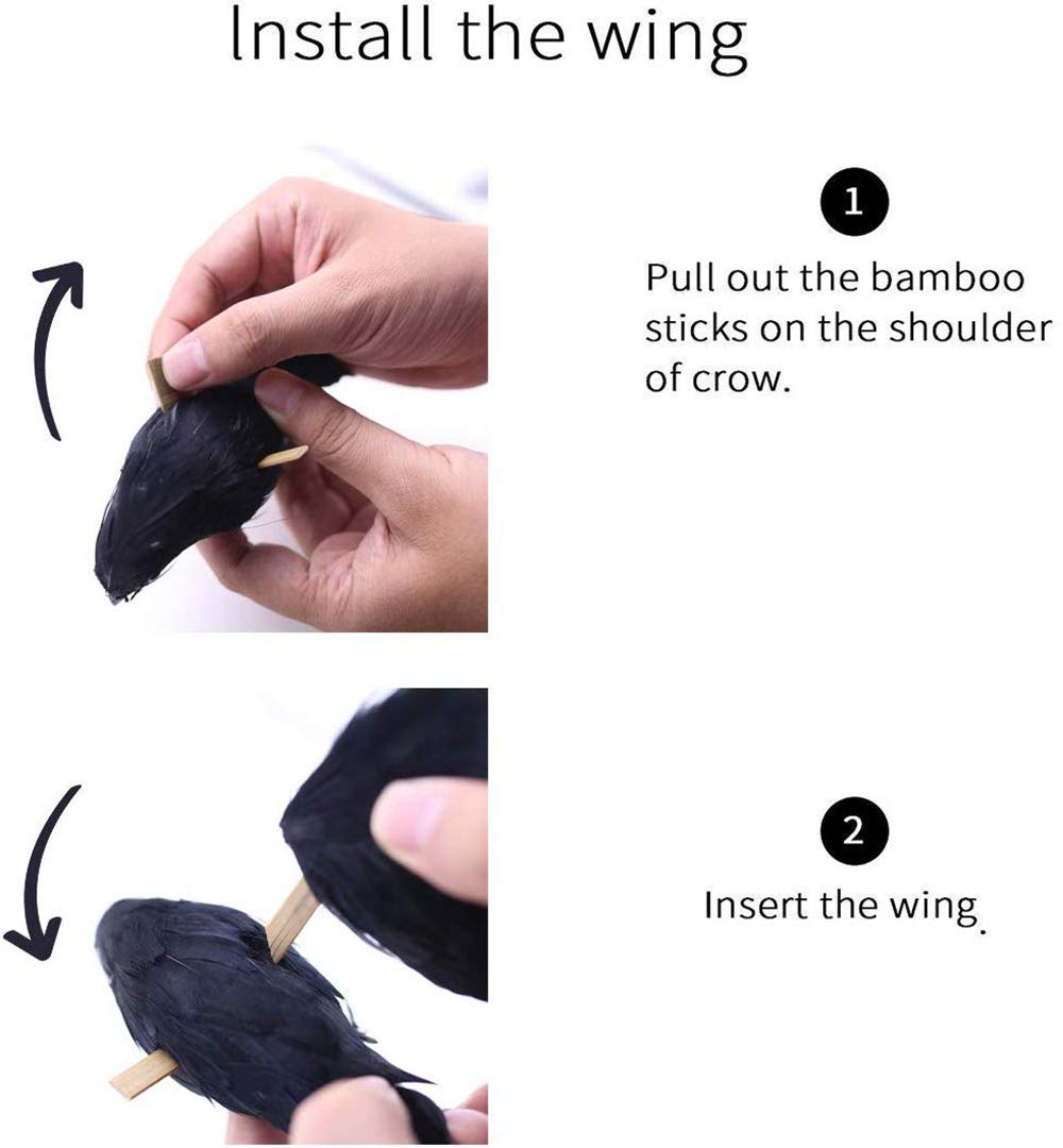 LWINGFLYER standing black-eyed crow for porch accents