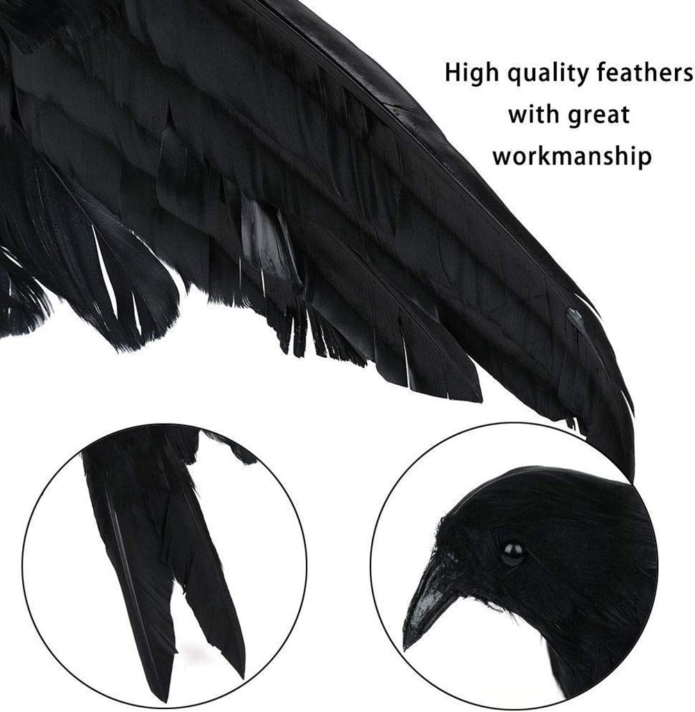 LWINGFLYER standing red-eyed crow enhances eerie indoor displays