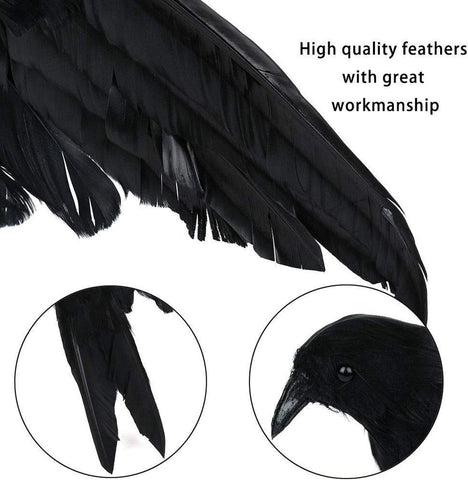 LWINGFLYER standing red-eyed crow enhances eerie indoor displays