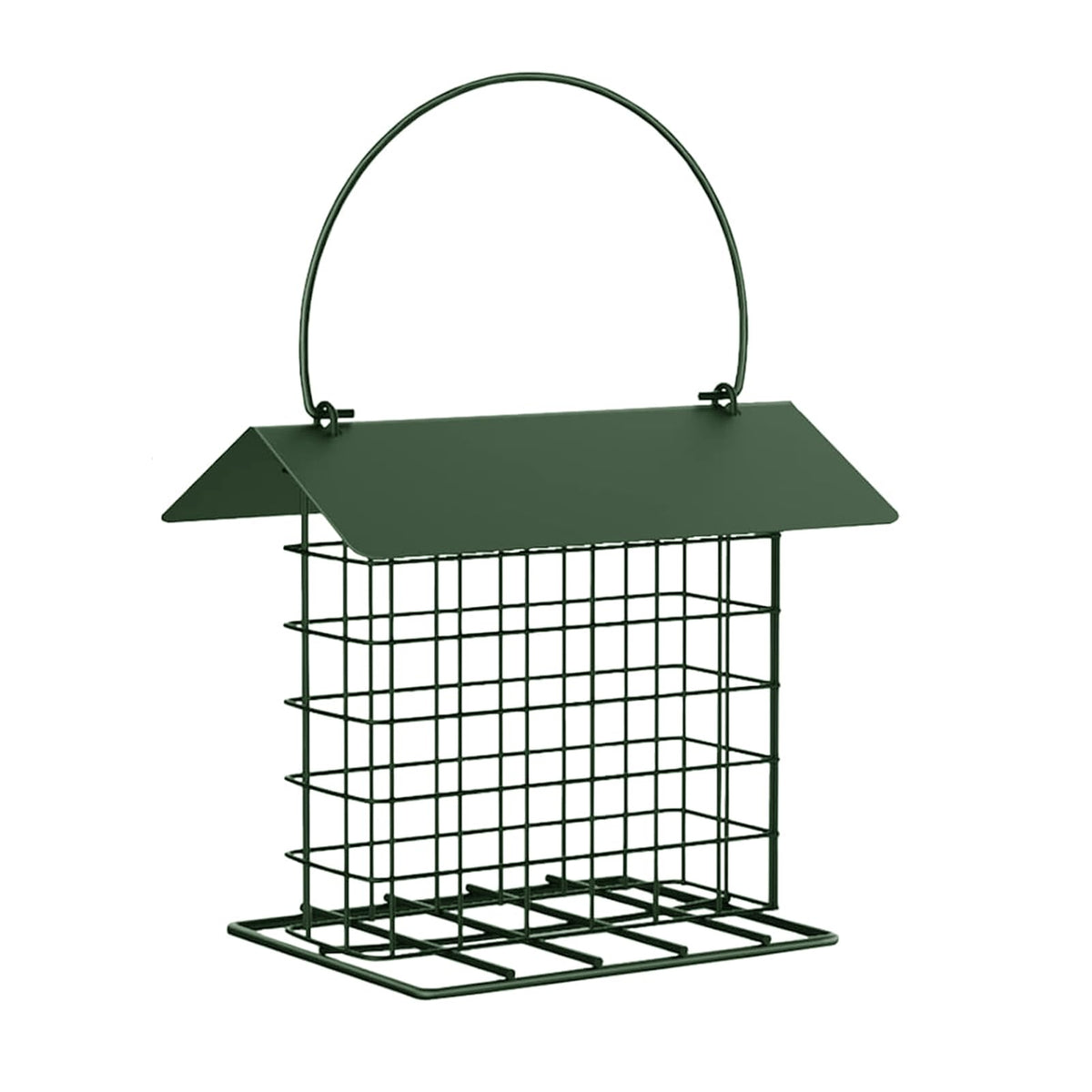 LWINGFLYER suet cake bird feeder with green roof attracts backyard birds.