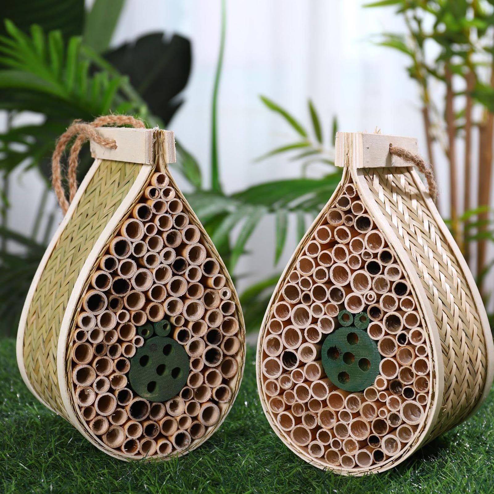 LWINGFLYER weatherproof wooden bee house designed for outdoor use.