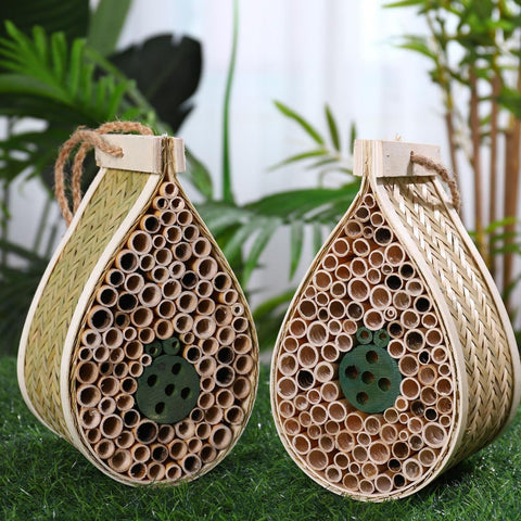 LWINGFLYER weatherproof wooden bee house designed for outdoor use.