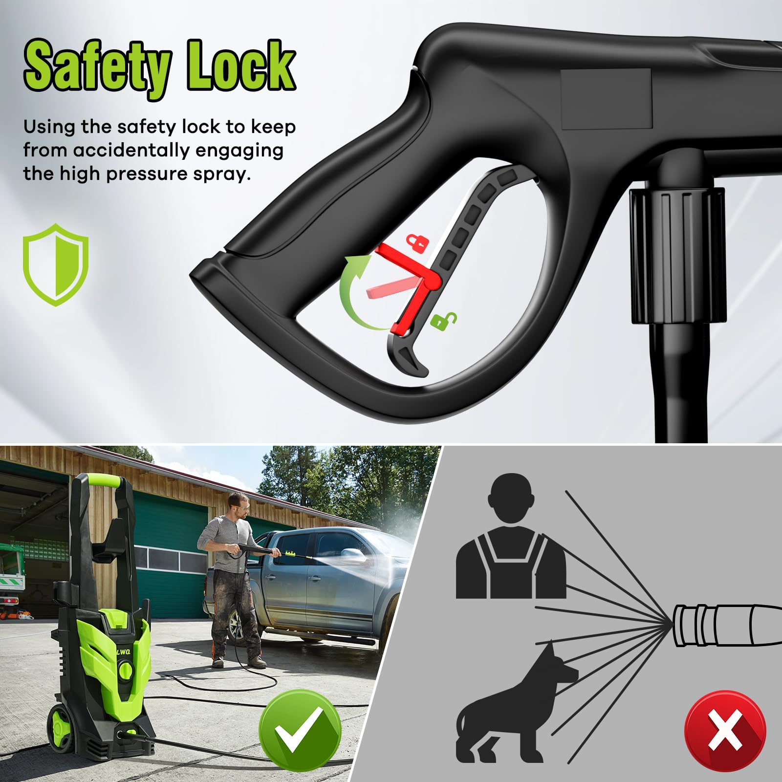 LWQ unit features anti-tipping base for stable use on uneven ground.