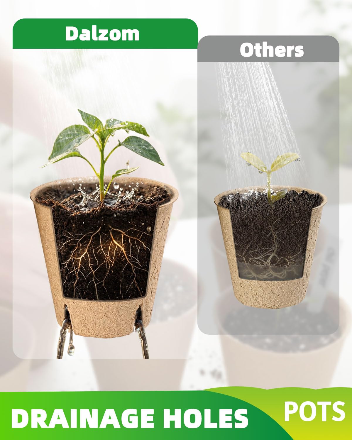 LWWTBS nursery pots ideal for flowers and herbs in home gardens.