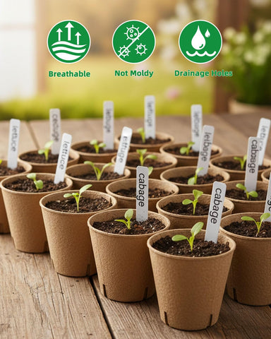 LWWTBS recyclable plant pots support sustainable gardening from seed to transplant.