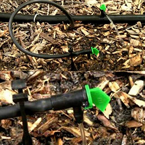 Lxcom Lighting packaging includes 100 emitters for scalable watering across beds.
