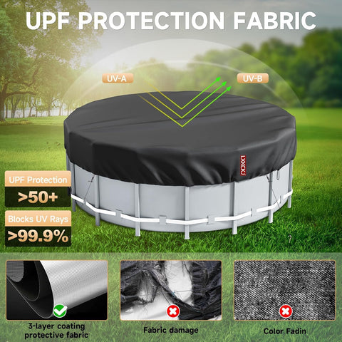 LXKCKJ round pool cover folded for compact storage