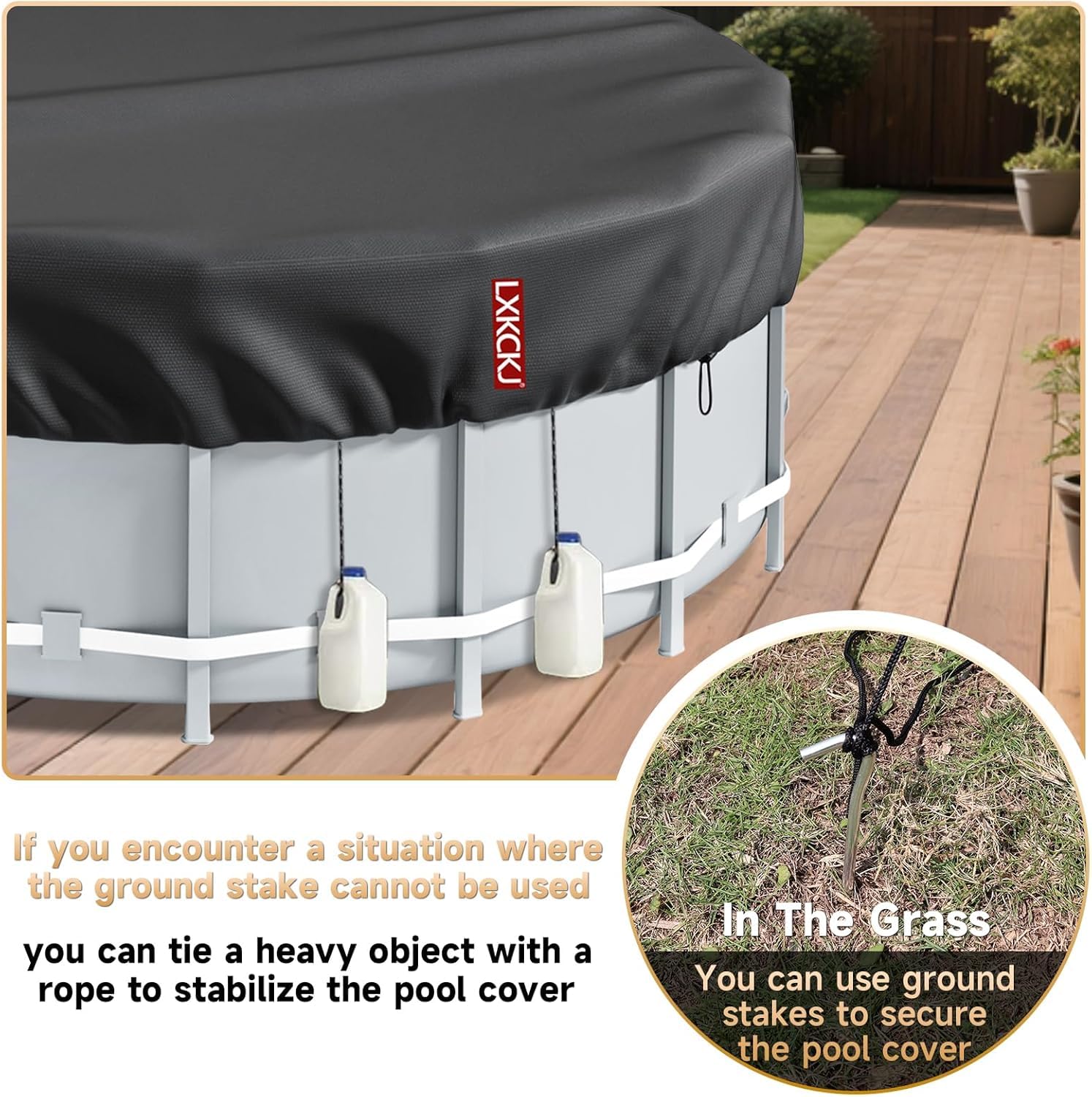 LXKCKJ solar-heat round pool cover warming water under sun