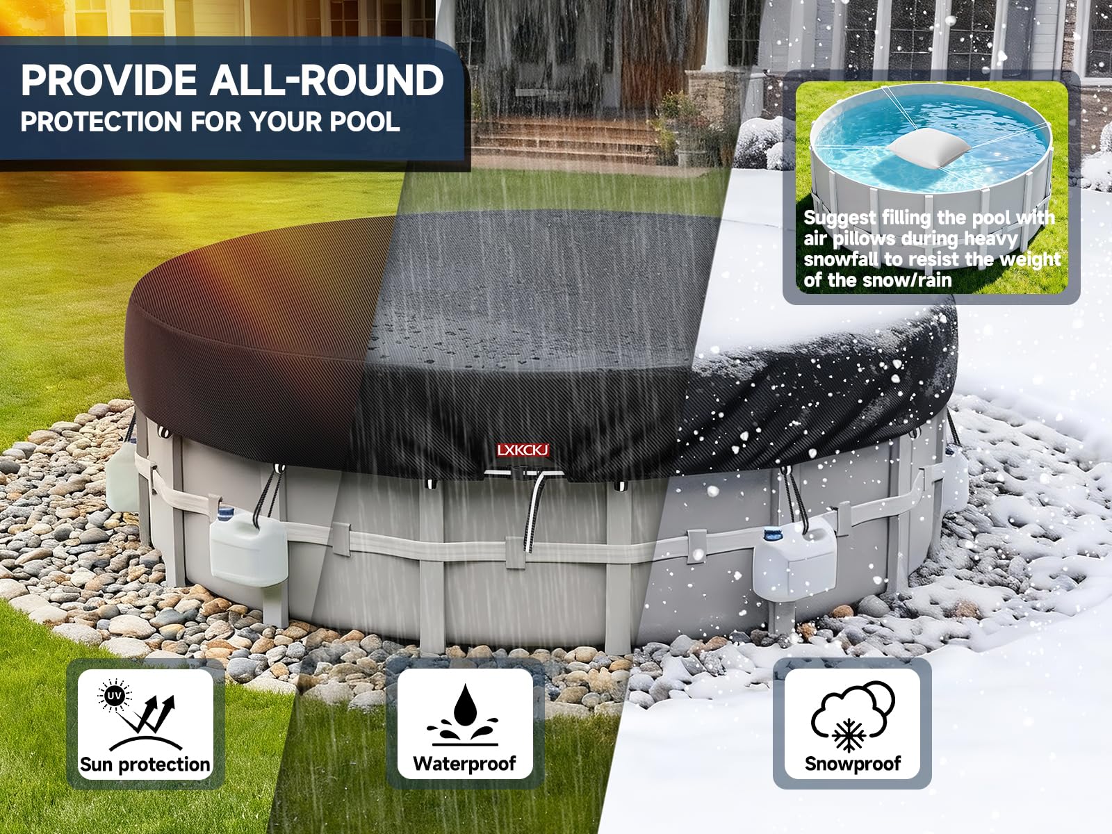 LXKCKJ weatherproof dustproof cover keeps spa and pool areas tidy