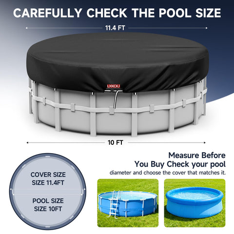 LXKCKJ solar pool cover features 3-layer coating for debris and sun protection.