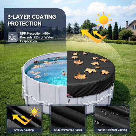 LXKCKJ weatherproof round cover blocks dust and rain, keeping water cleaner.