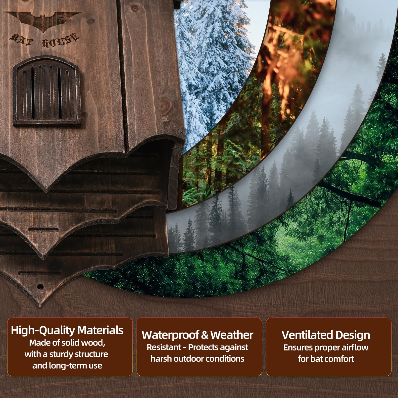 Lxnavihly bat house easy hang hardware simplifies installation
