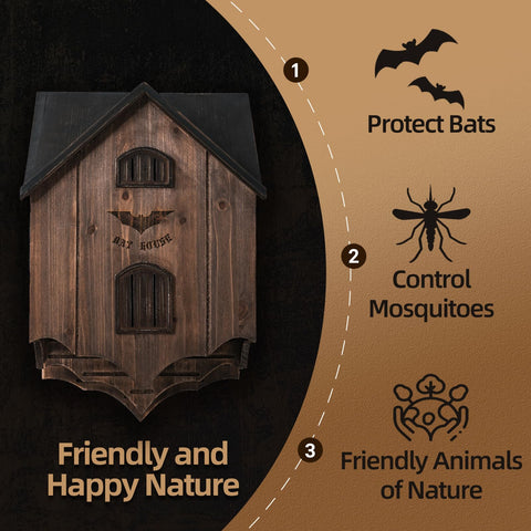 Lxnavihly bat house elongated gables for easy landing and grip