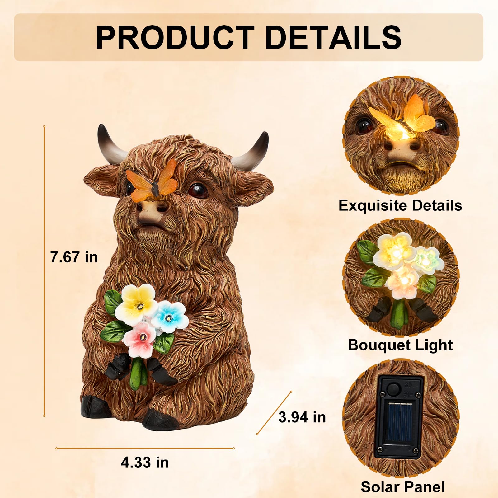 LXOUMEI Highland cow figure makes a thoughtful gift for animal lovers.