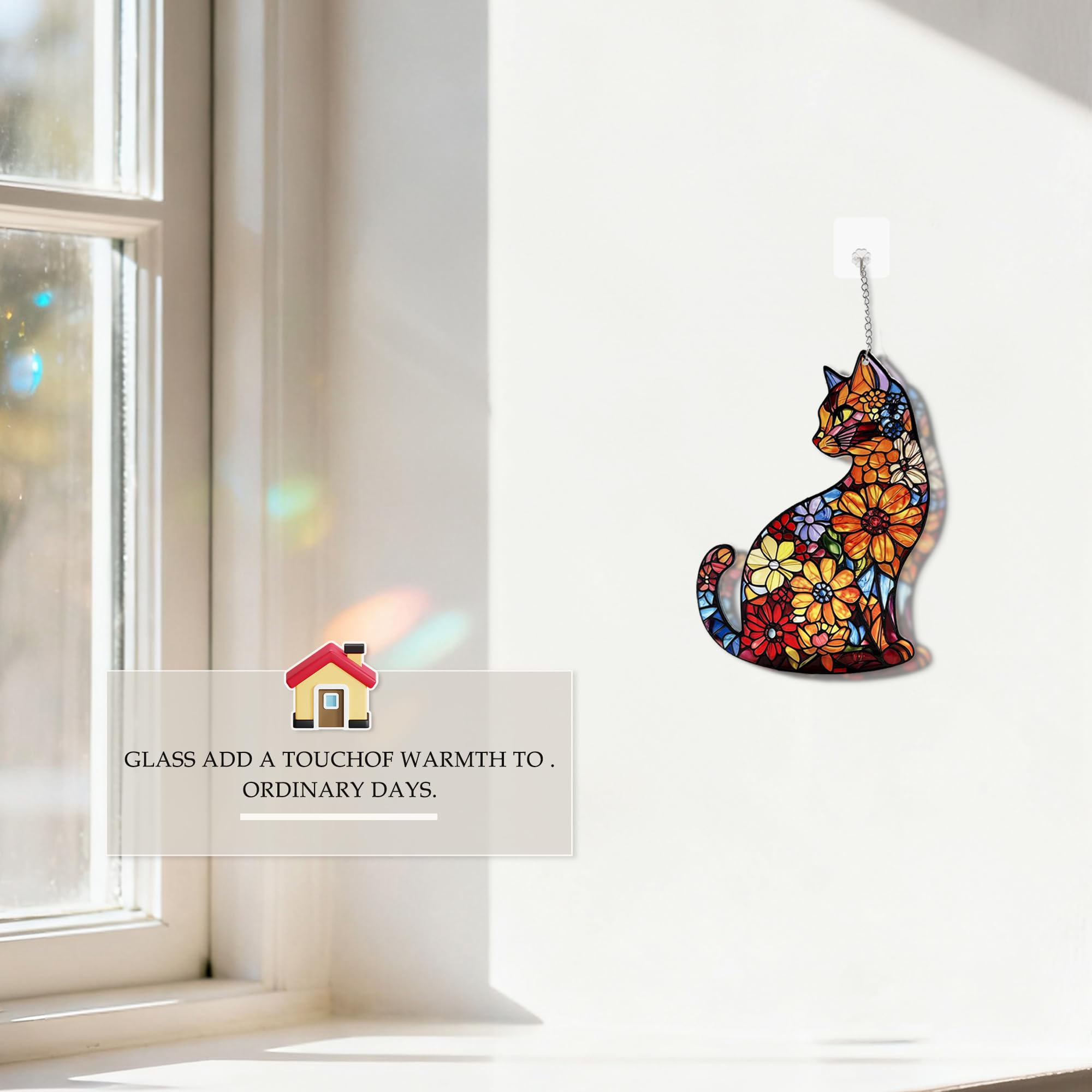 LXTMMRLJQ cat sun catcher adds cozy, artistic light to bedrooms