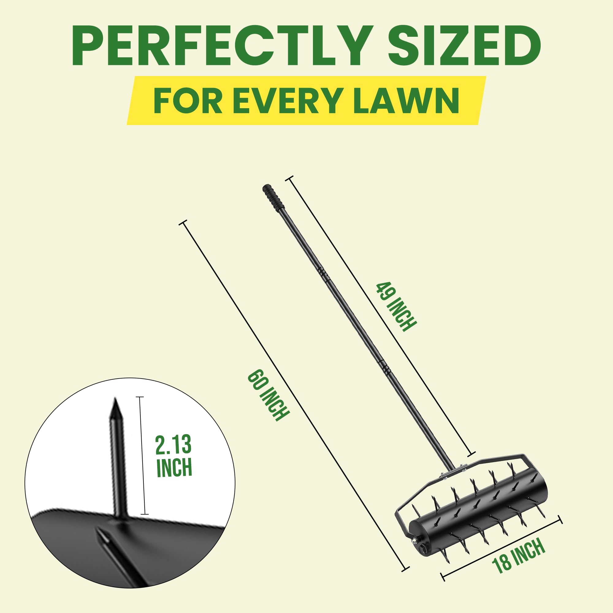 Lxuziud portable lawn aerator enables efficient, economical manual ventilation.