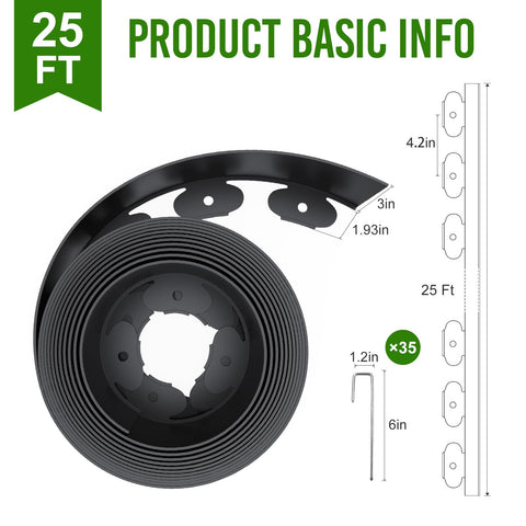 LXVOOEE high-density PE edging remains flexible to bend around plantings.