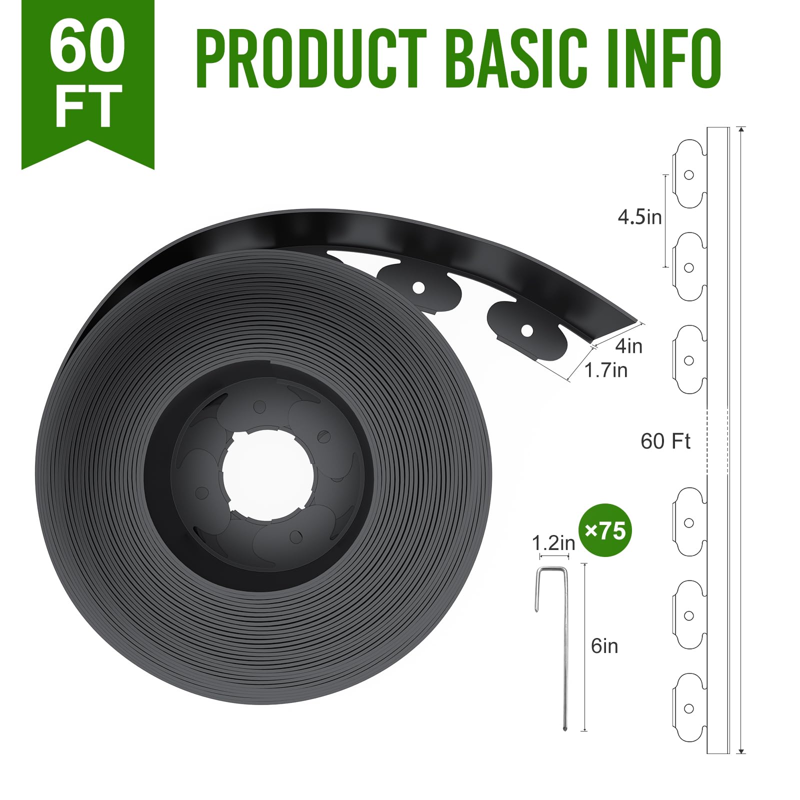 LXVOOEE high-density PE edging stays flexible for curved garden borders