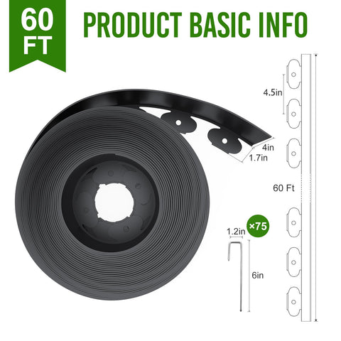 LXVOOEE high-density PE edging stays flexible for curved garden borders