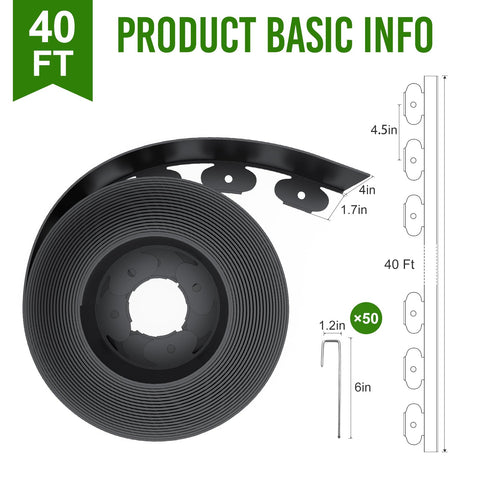 LXVOOEE durable PE edging bends to shape for beds and curves.