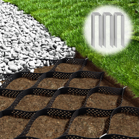 LXVOOEE Gravel Grid 4.4x33ft assembled to stabilize driveways