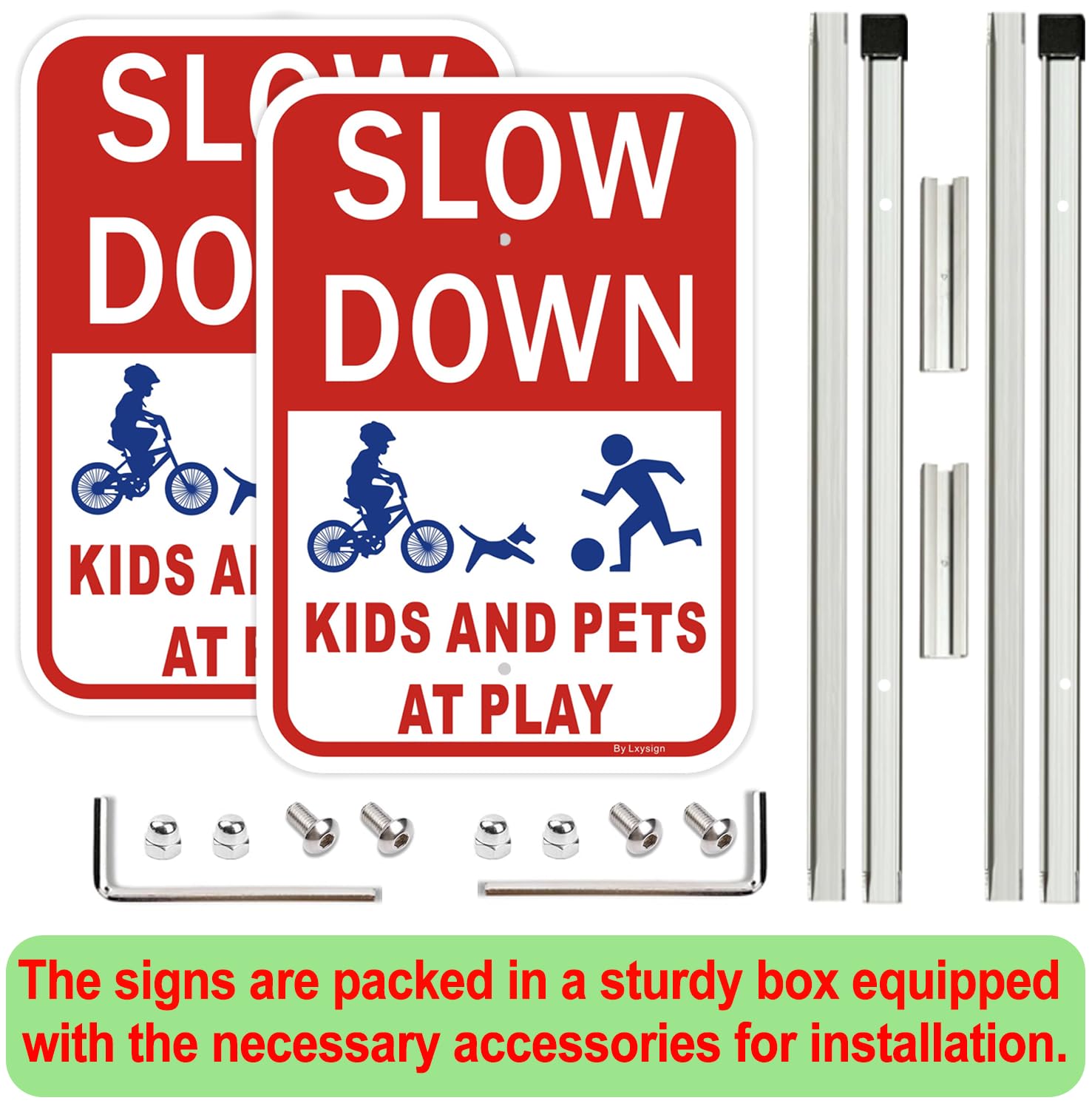 Lxysign reflective aluminum sign remains visible day and night.