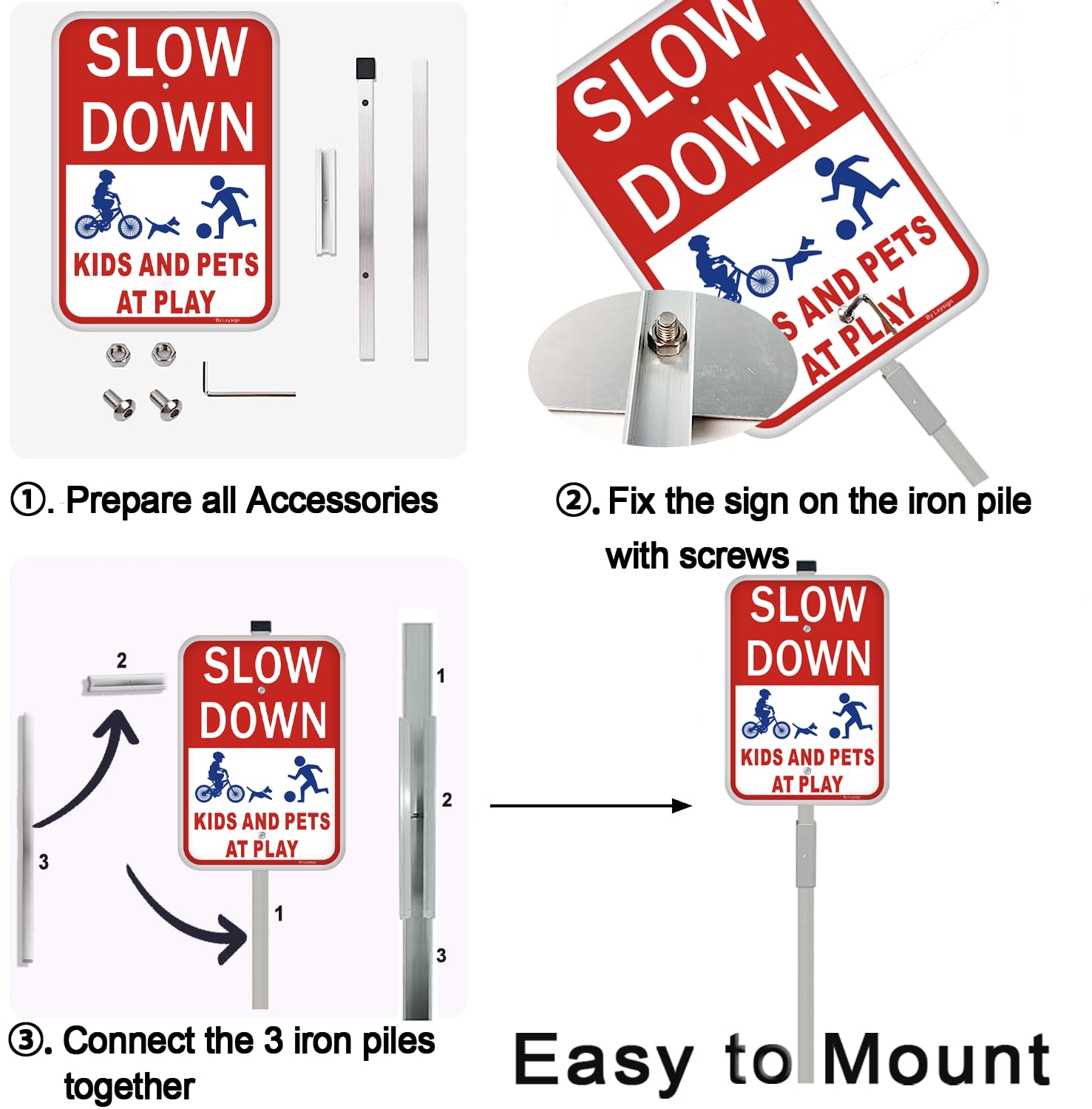 Lxysign two-pack yard sign offers quick safety upgrade.