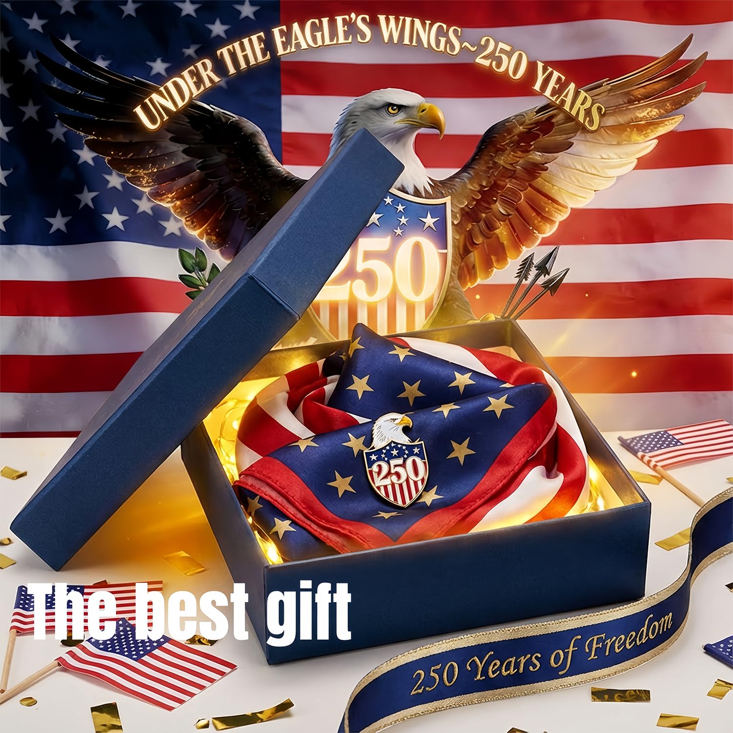 LY&SASIF anniversary flag for indoor and outdoor patriotic decoration.