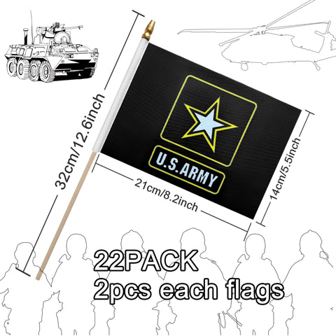 LyButty Army 1775 flag on a stick, ideal for ceremonies and parades.