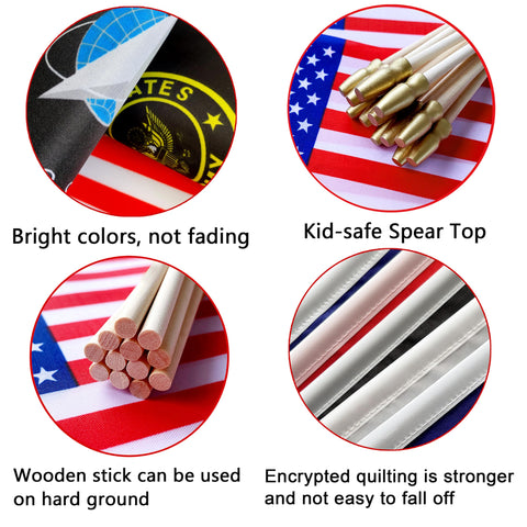 LyButty Marine Corps flag on a stick, sturdy material for outdoor use.