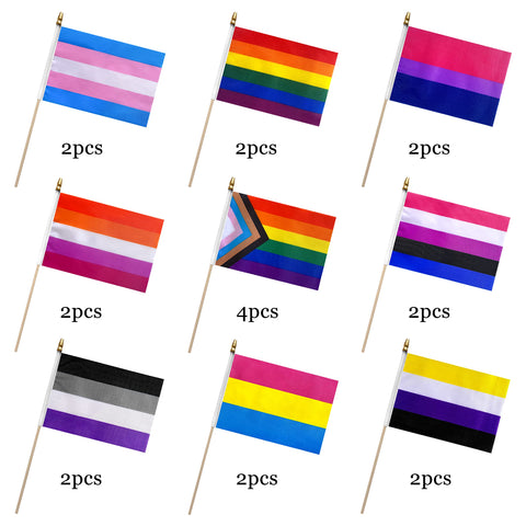 LyButty bisexual flag on wood stick adds festive pride decor