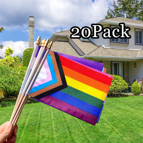 LyButty non-binary flag on wood stick ideal for photos and crowds