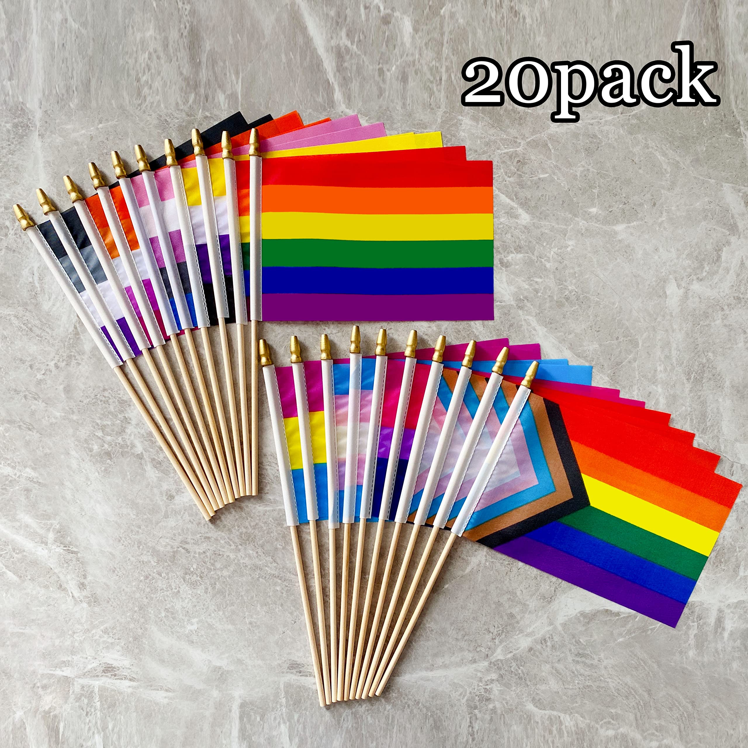 LyButty transgender flag on wood stick for clear pride displays